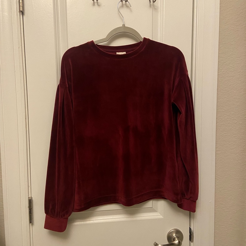 A New Day Burgundy Velvet Top
